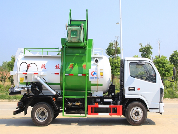 國(guó)六小多利卡 4.5方 餐廚垃圾車(圓罐)